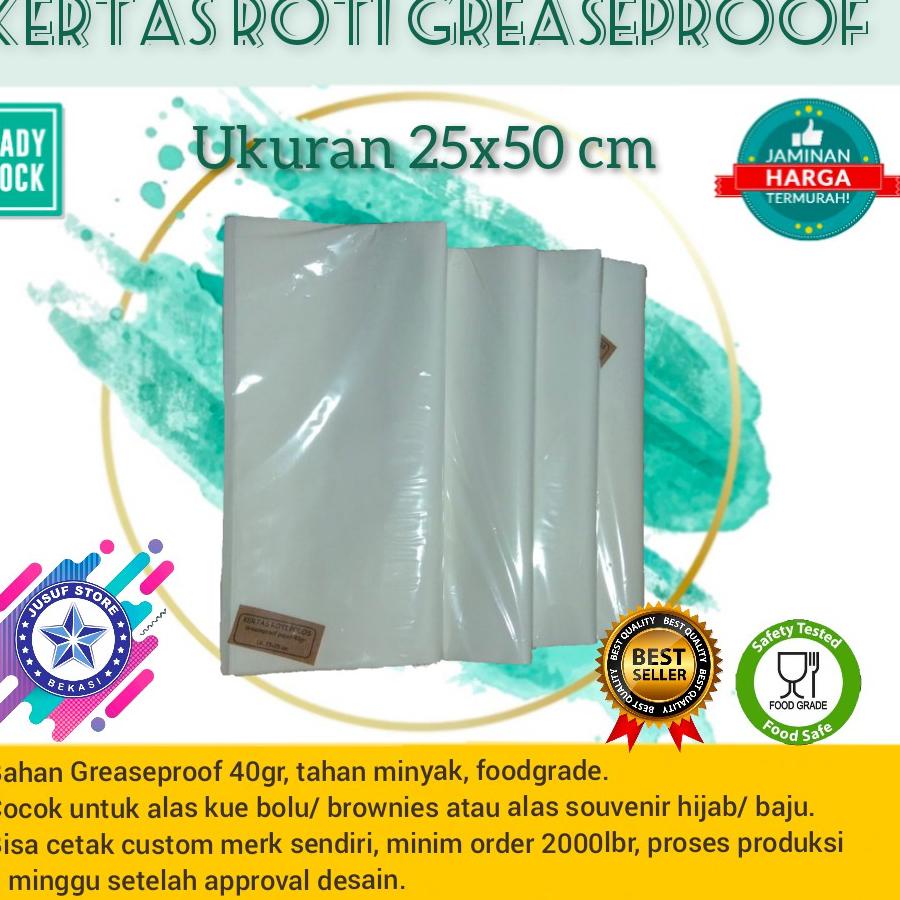 

[KODE PRODUK ACPNT7965] Kertas Roti Greaseproof Paper/ Kertas Burger/ Roti John uk.25x50
