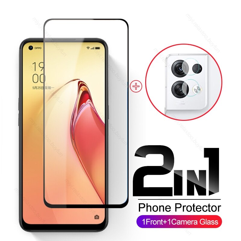 Pelindung Layar Tempered Glass Oppo Reno 8 4G Reno 8 5G Reno 8 Z Reno 8 Pro 5G Paket 2 in 1