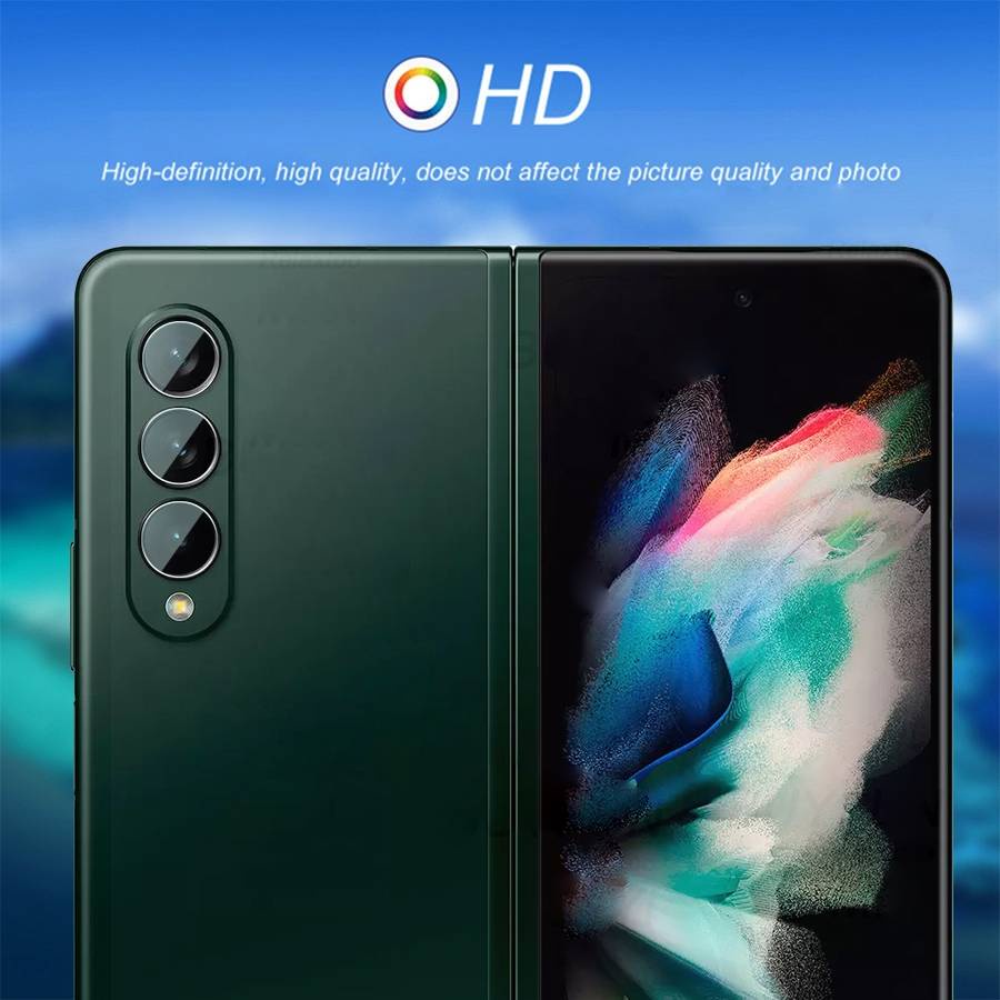 3pcs Back Camera Lens Full Coverage Tempered Glass Protector For Samsung Galaxy Z Fold3 5G