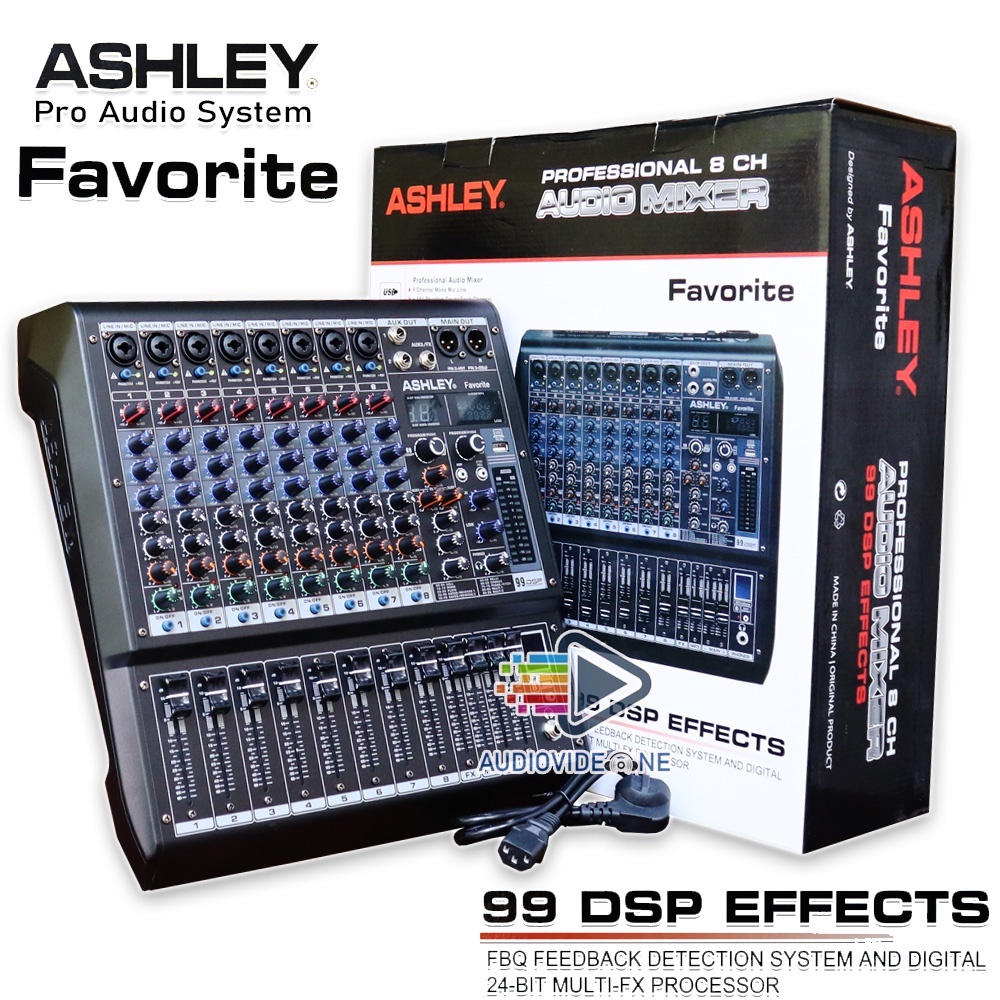Mixer Ashley Favorite 8 Mikser Audio 8 Chanel Mic Line 99 Dsp Bisa Bluetooth Record Usb