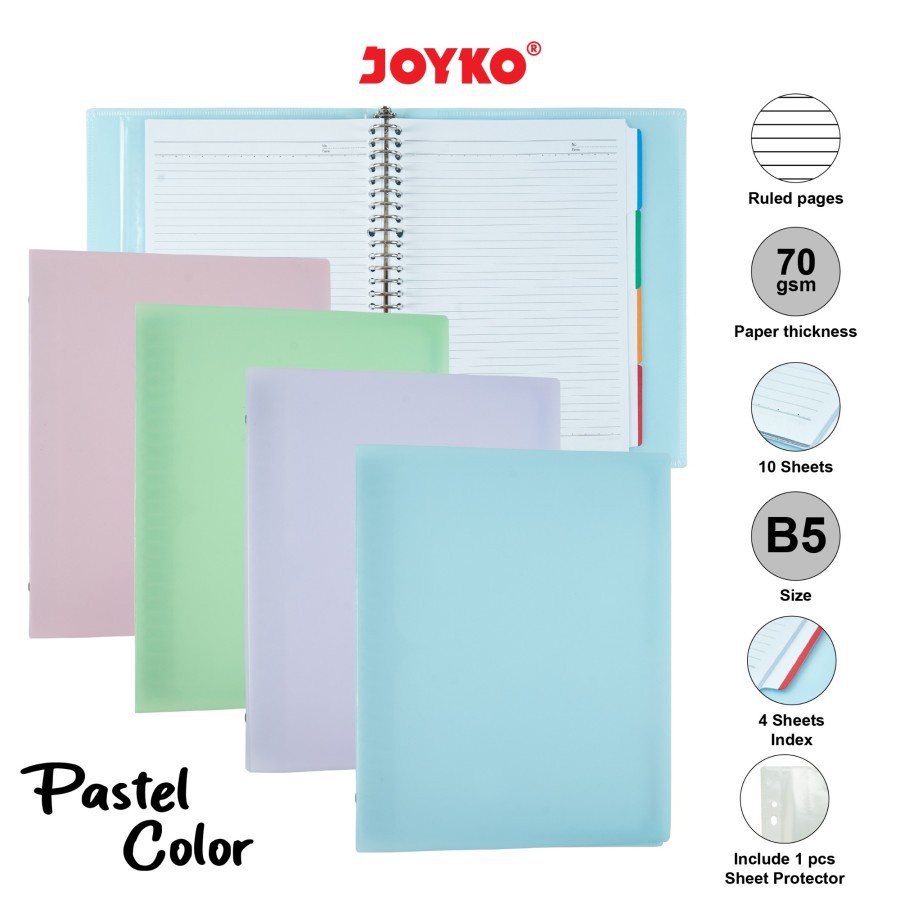 

Binder Note B5 Joyko MHPT 143 Warna Pastel 26 Holes / Lubang - SHABQ