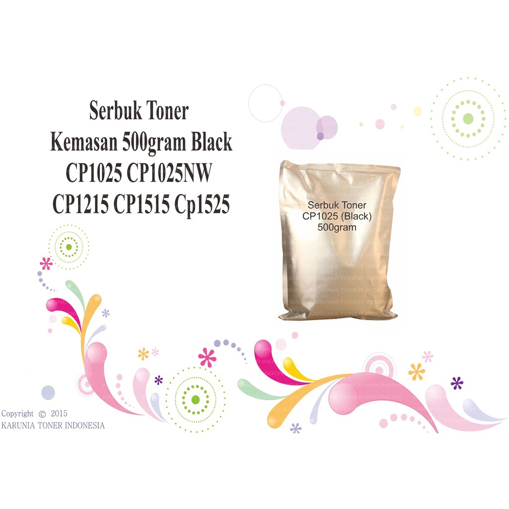 Serbuk Toner Kemasan 500gram Black CP1025 CP1025NW CP1215 CP1515 CP152