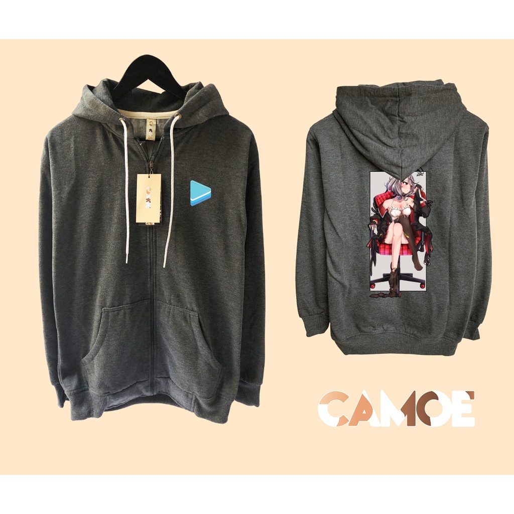 Jaket Hoodie Zipper vTuber Hololive Sakamata Chloe Gaming Chair