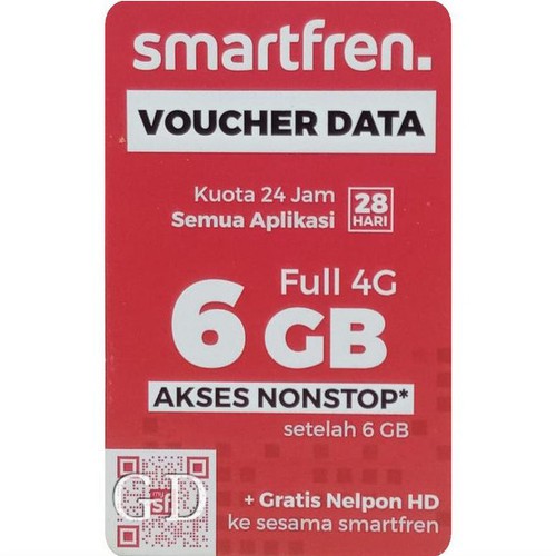 VOUCHER SMARTFREN 6gb NONSTOP Full 24Jam  Pasti Ready