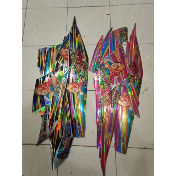 Lis sticker striping variasi,stiker Jupiter Z lama Burhan hologram wanita hijab