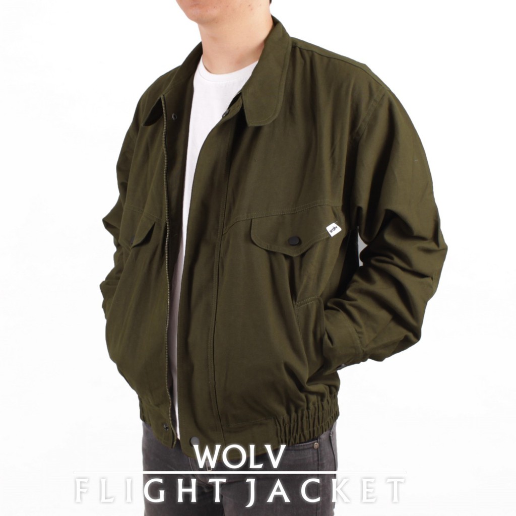 Jaket Bomber Flight Wolv / Jaket Bomber Pria / Jaket Casual Pria / Jaket Canvas Pria / Bomber Pilot - DYC STORE