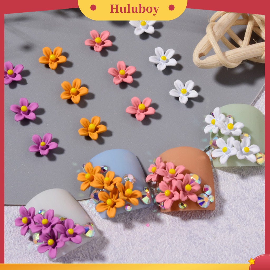 Huluboy Huluboy♡ 5pcs Ornamen Bunga 3D Multifungsi Bahan Alloy Untuk Dekorasi Nail Art