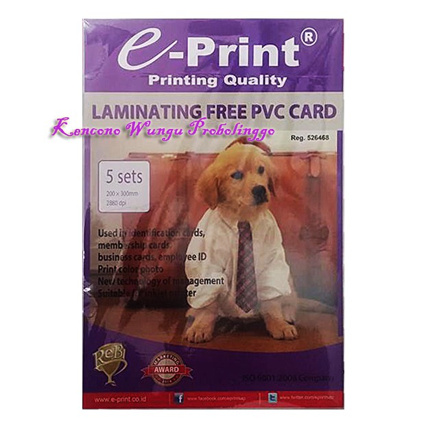 

Laminating Free PVC IDcard Eprint isi 5 set