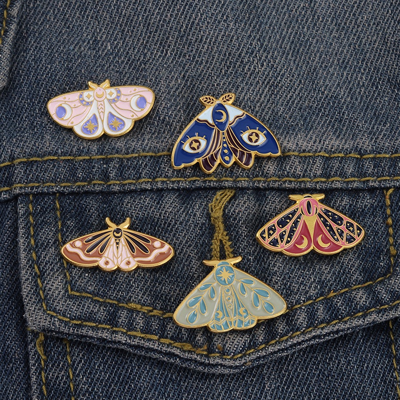 Colorful Moth Butterfly Enamel Pins Cute Butterfly Brooch Lapel Pin Badge Cartoon Insect Jewelry Gift