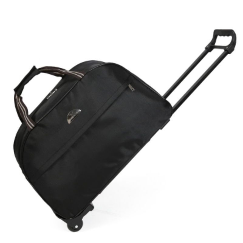 JIMMY CHOO - Tas Koper Duffel Trolley Traveling Size L - Hitam