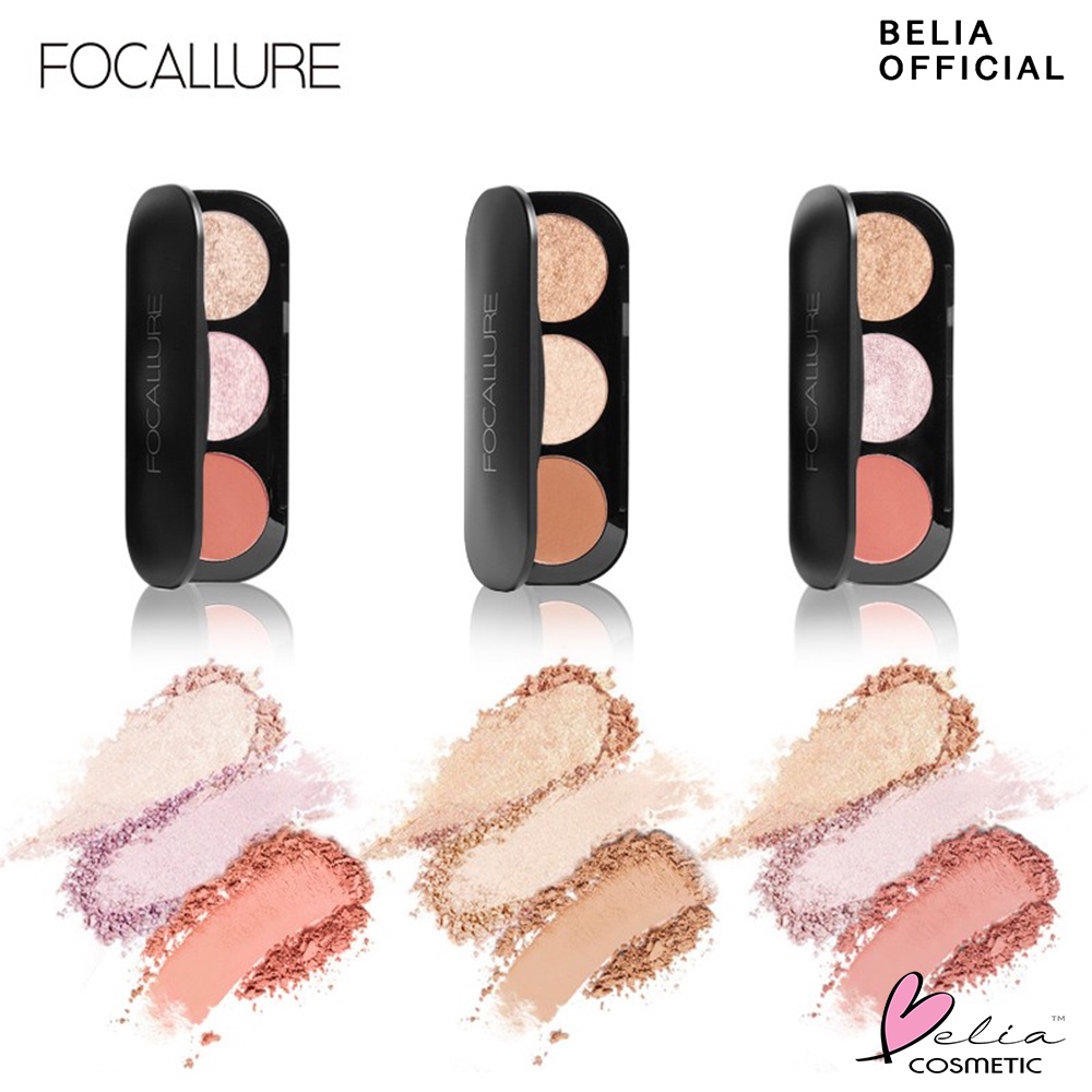 ❤ BELIA ❤ FOCALLURE Blush &amp; Highlighter Palette FA26 | Blush On | Highlighter | Contour Palette (✔BPOM)