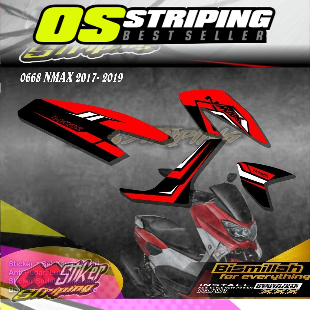 0668 Stiker Striping List Variasi NMAX 2016 - 2019 Variasi sticker