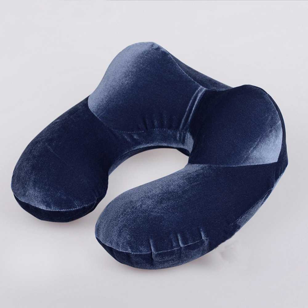 Bayar Ditempat YMYQ Bantal Leher U-Shape Inflatable Travel Neck Pillow - 300TC