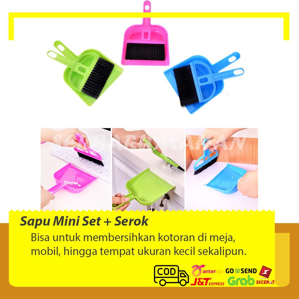 SR025 Sapu Kecil dan Pengki Peralatan Rumah Tangga Murah Sapu Lantai Alat Rumah Tangga Unik Perlengk