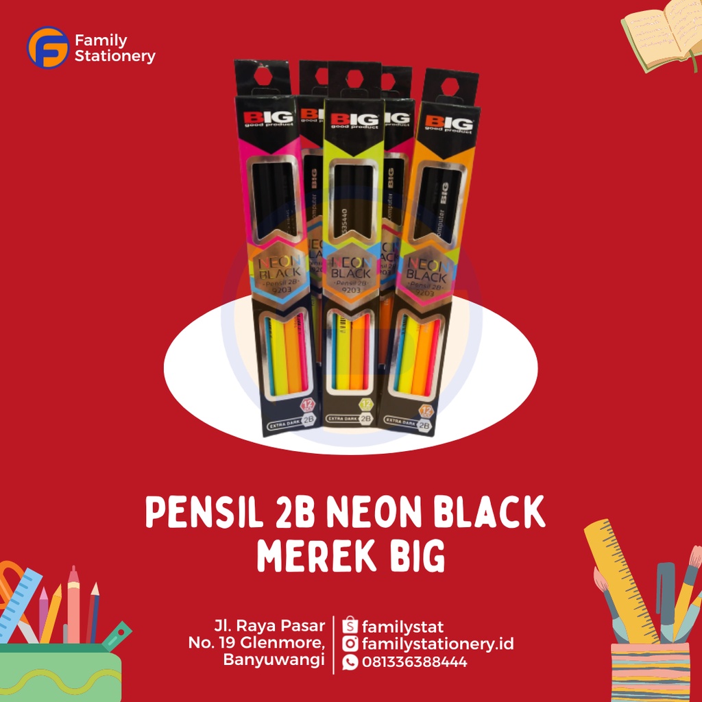 

Pensil 2B Neon Black | BIG (Pack)