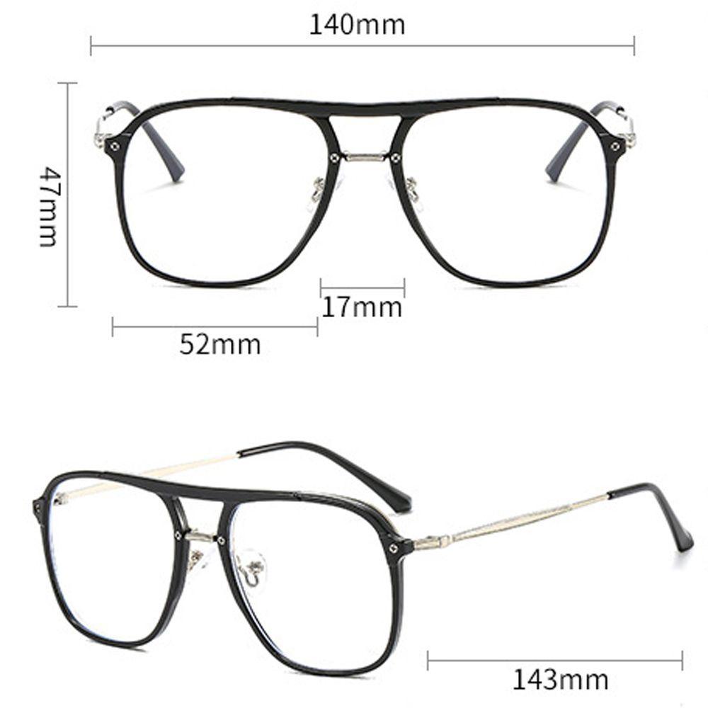 Mxbeauty Anti-Cahaya Biru Kacamata Pria Black Vision Care Square Double Bridges Fashion Blocking Glasses