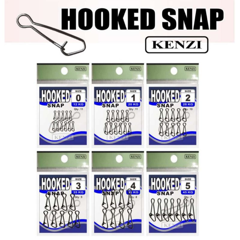 kenzi hooked snap / peniti pancing hooked / pengait raangkaian pancing