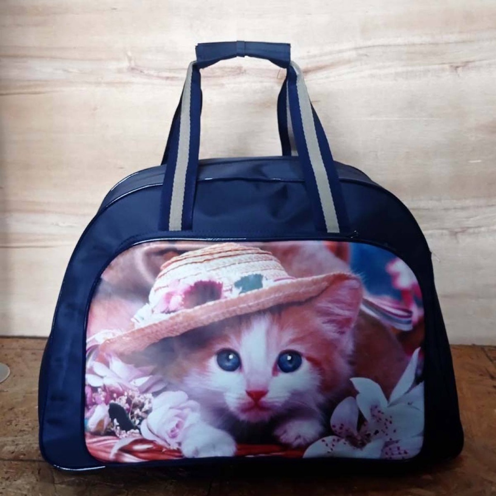 badgeTas Travel Bag KUCING Ukuran Sedang Pria Wanita Tas Pakaian Mudik Tas Baju Tas Pakaian Tas Pula