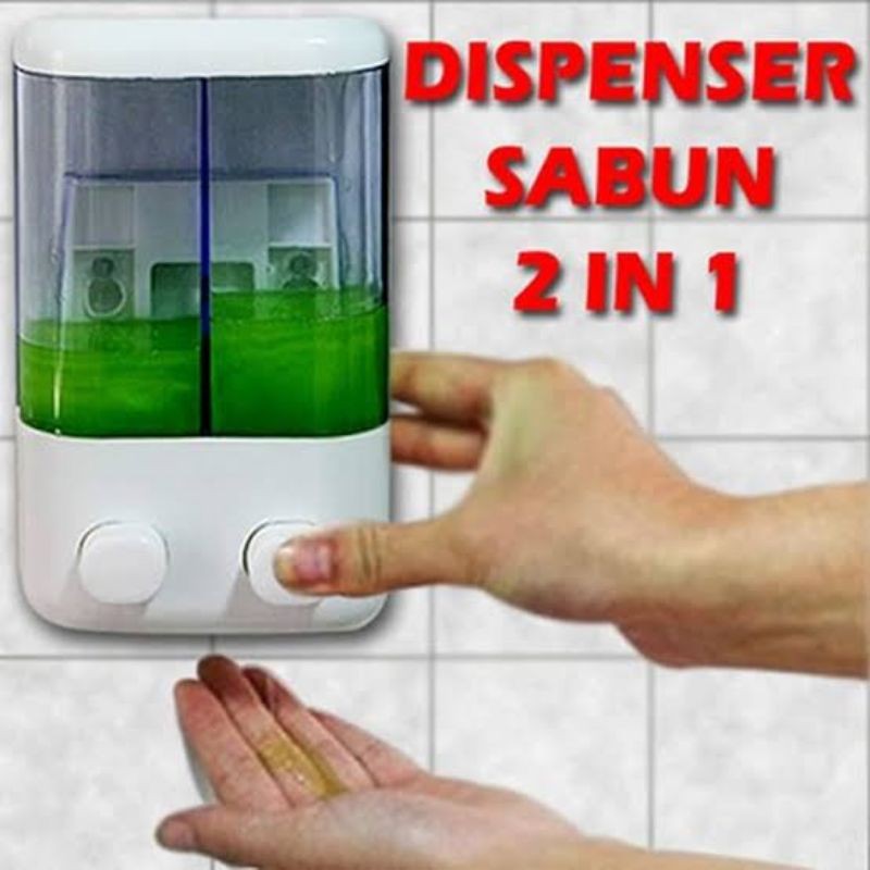 Dispenser Sabun 2 in 1 Double Soap Dispenser Tempat Sabun Cair