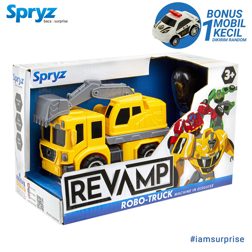 Spryz Revamp Robo Truck Yellow - Mainan Truk Robot Transformer DIY