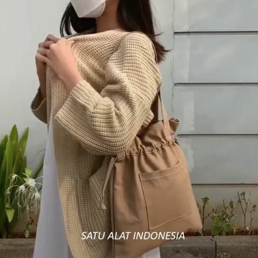 SATU ALAT JAKARTA - 0.2 VINTAGE 100% TEBAL CANVAS PREMIUM ASLI TAS CLASSIC TOTE BAG KANVAS X8852-4