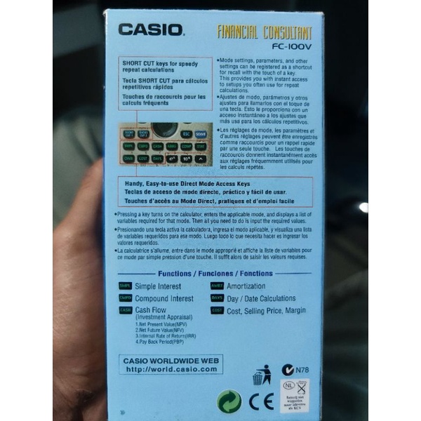 

kalkulator casio financial consultant fc-100v