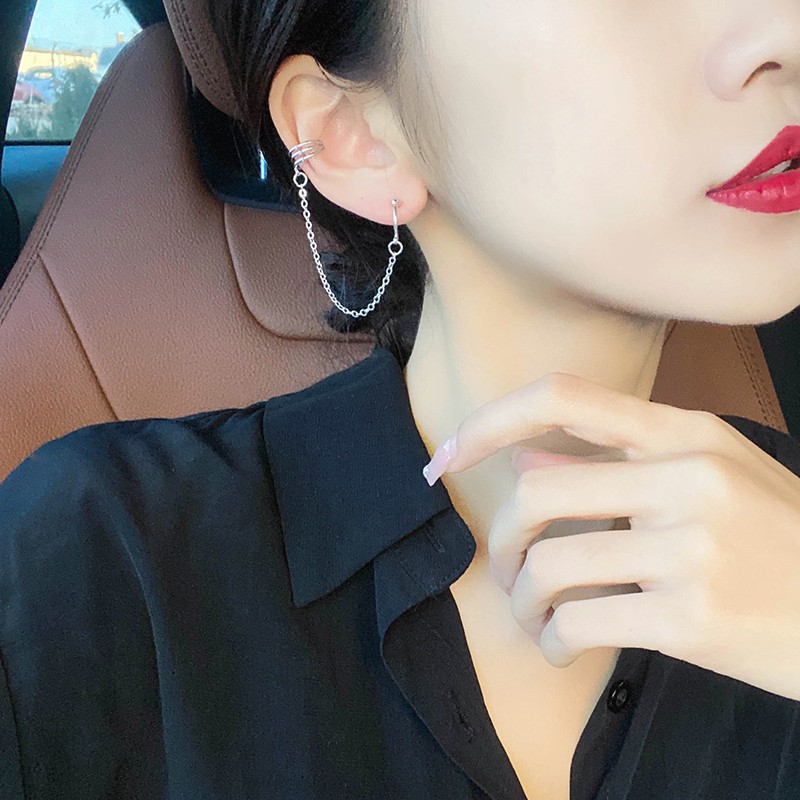 Anting Klip Tulang Telinga Bahan s925 Silver Gaya Korea