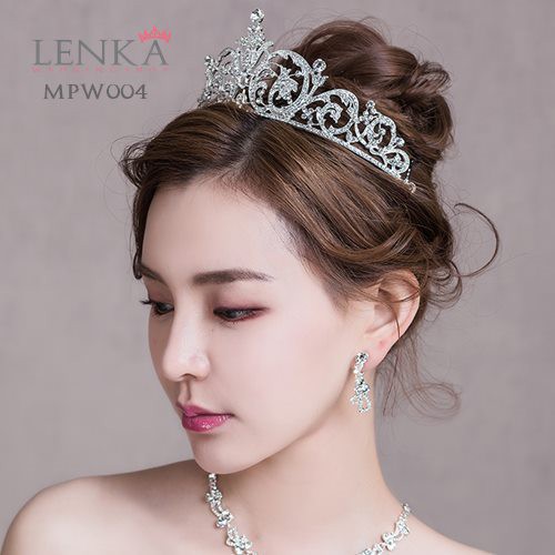 [PRODUK TERBATAS] MAHKOTA BRIDAL CROWN TIARA PENGANTIN PESTA HIJAB PUTIH MPW004