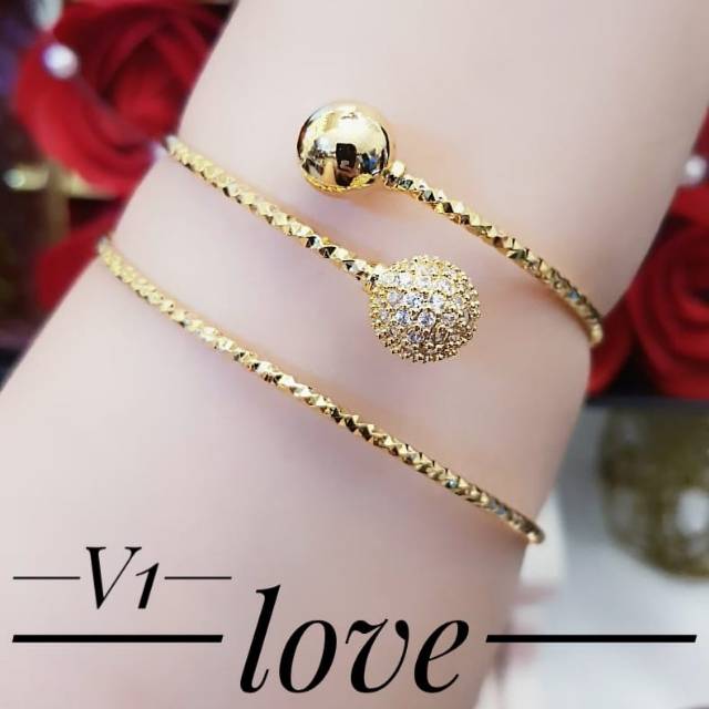 Xuping gelang tangan lapis emas 24k 2445k