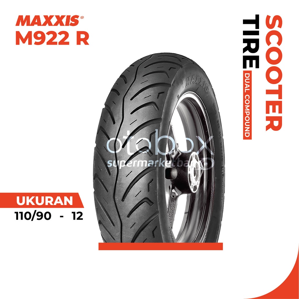 Ban Luar Motor Maxxis M922R Ukuran 110/90-12 Ring 12 Tubeless Ban Belakang Scoopy