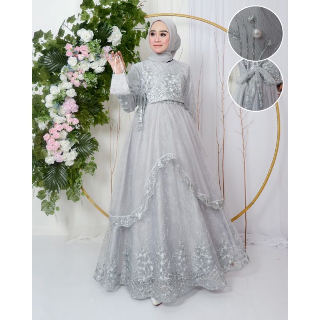 GAMIS HUMAITMRA // BAHAN TILLE BORDIR PREMIUM //KODE DJ