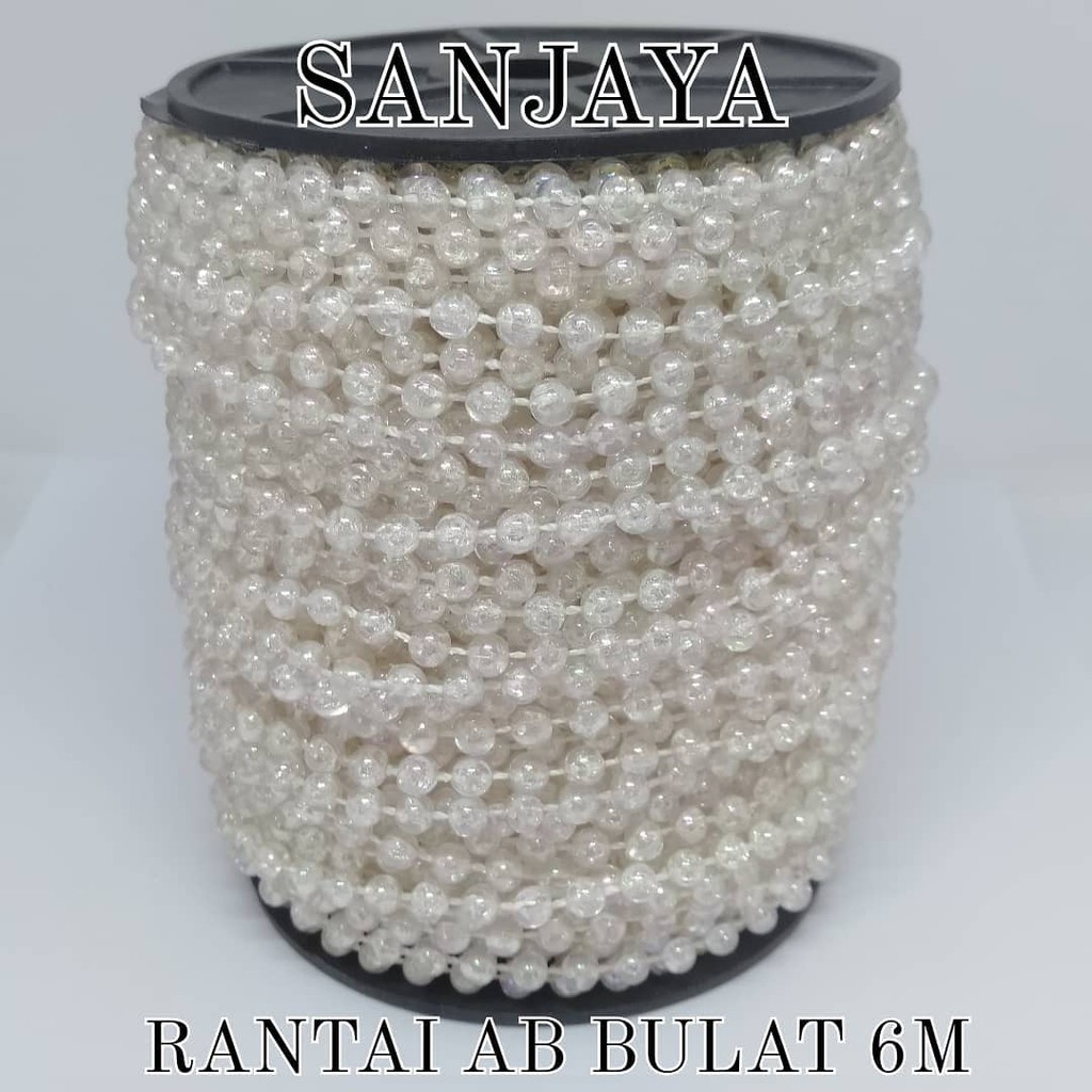 RANTAI PELANGI BULAT / RANTAI MUTIARA / RANTAI MANIK BULAT / RANTAI KECIL PUTIH / RANTAI AB BULAT (PELANGI)