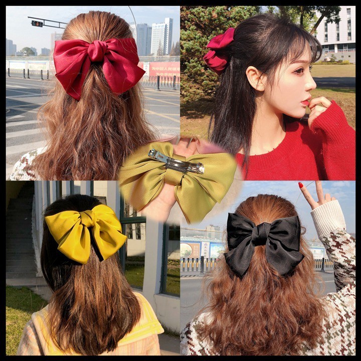 MOGYMOGY ACC156 Jepit Rambut Pita Besar Jepitan Aksesoris Wanita Hairpin Ribbon Fashion Korea