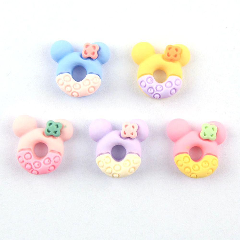 AUGUSTINA Agustina Donat Kuku Pesona Lucu Permen Warna Resin Flatback DIY Perlengkapan Kerajinan Mickey Mouse Manicure Aksesoris