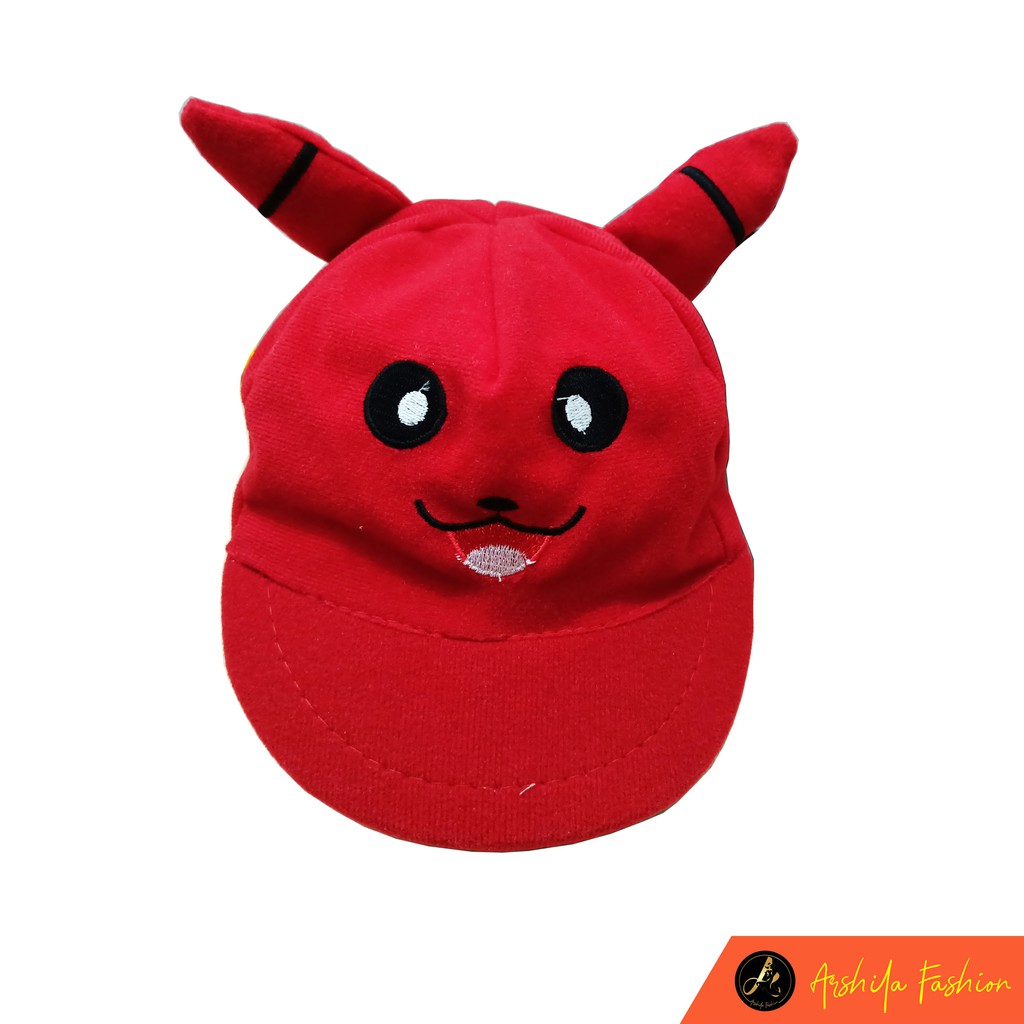 Topi Bayi Karakter Pikacu/ Topi pikachu / Arshila_fashion