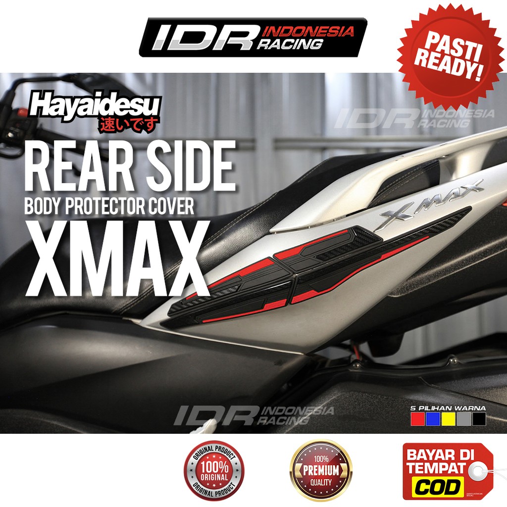 Hayaidesu Rear Side Cover XMAX Kiri Kanan Stiker 3D Yamaha