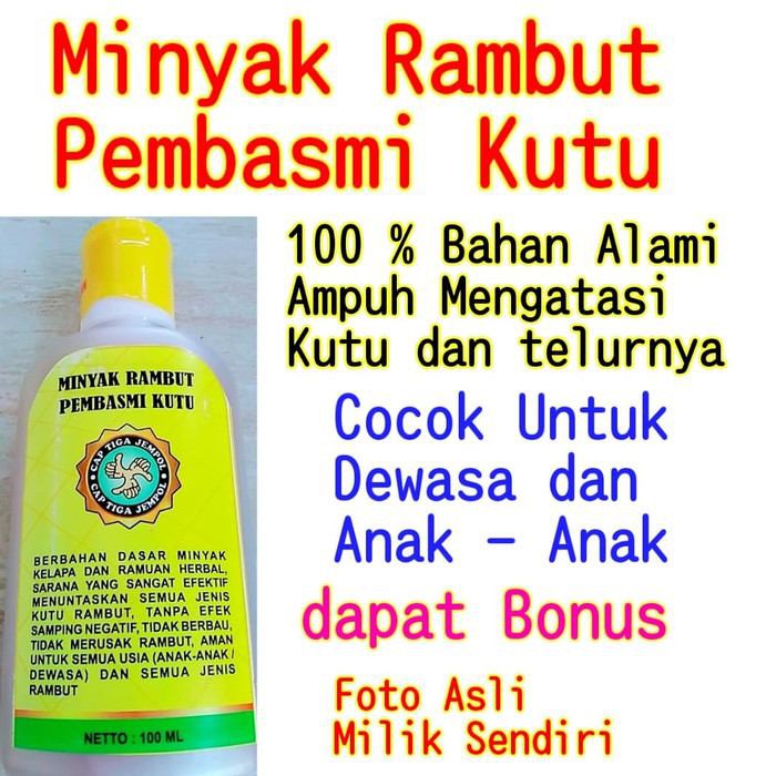 PROMO !!! - Minyak Rambut Pembasmi Kutu Rambut Cap Tiga Jempol Bahan Herbal Alami - Sampo Kutu - Shampo Kutu Rambut - Obat Kutu Rambut Ampuh [BISA COD]