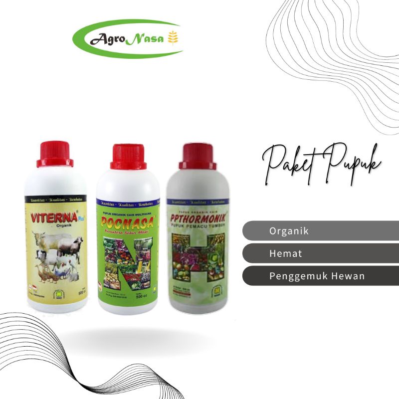 PAKET Penggemuk Sapi Besar POC NASA + HORMONIK BESAR + VITERNA - Penggemuk Sapi Kambing Ayam