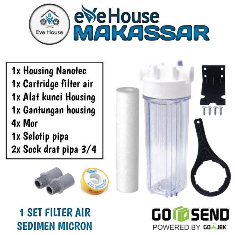 Makassar V70 Nanotec 1 set filter air housing nanotec tabung nanotech lengkap