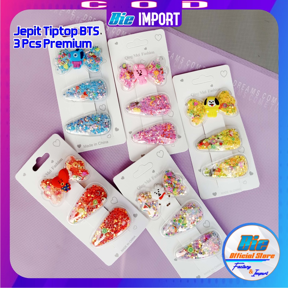 3 Pcs Jepit Rambut BTS Korea Premium Impor Best Seller