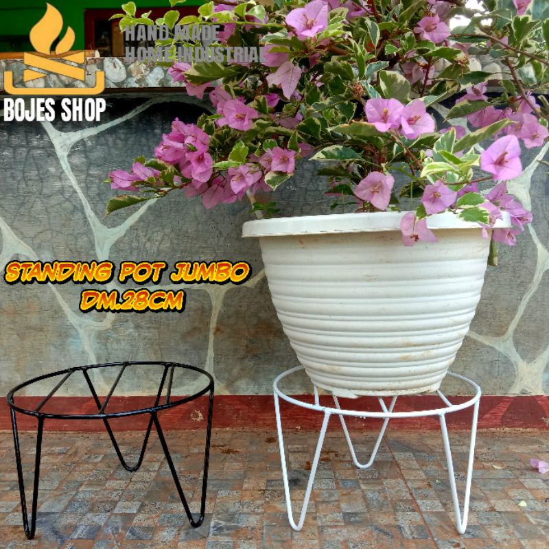 standing pot bunga jumbo / tatakan pot bunga besar ukuran diameter 28cm