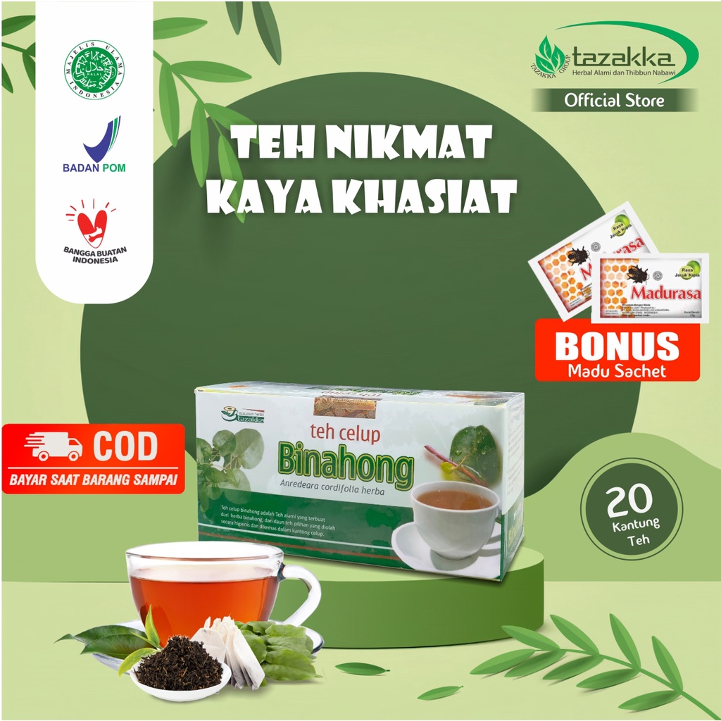 

Teh Celup Daun Binahong Asli Obat Maag Asam Lambung Kronis Antiradang Tazakka Original Halal BPOM Isi 20 Kantung Tea Bag Minuman Kesehatan Herbal Pengering Luka Operasi Caesar Vitamin Daya Tahan Tubuh Dewasa