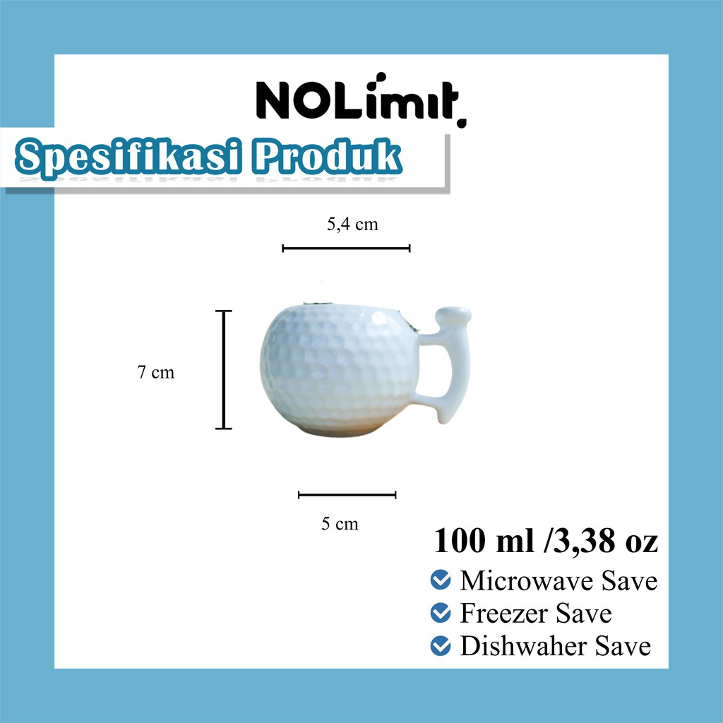 NOLIMIT GELAS ESTETIK MUG KERAMIK CANGKIR KOPI GOLF 200 ML COCOK UNTUK SOUVENIR DAN KADO