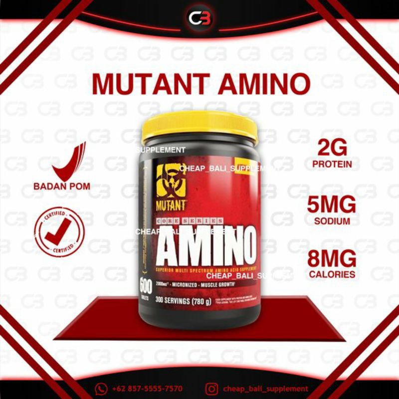 MUTANT AMINO 600 TABLET TABS SUPLEMEN KESEHATAN GYM MAKANAN PHP AMINO ISOLATE PROTEIN CONCENTRATE