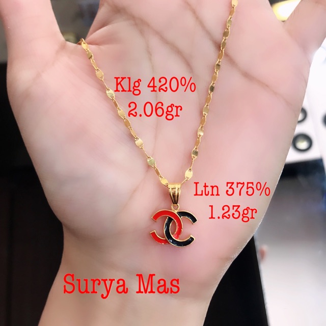 Kalung 420% dan liontin emas 375%