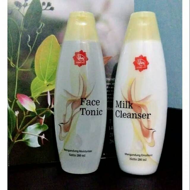 Paket Perawatan Skincare Kulit Normal Milk Cleanser Face Tonic Viva Original Emollient 200 ml