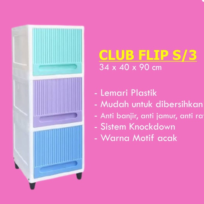 Lemari Plastik Club Flip Susun 3