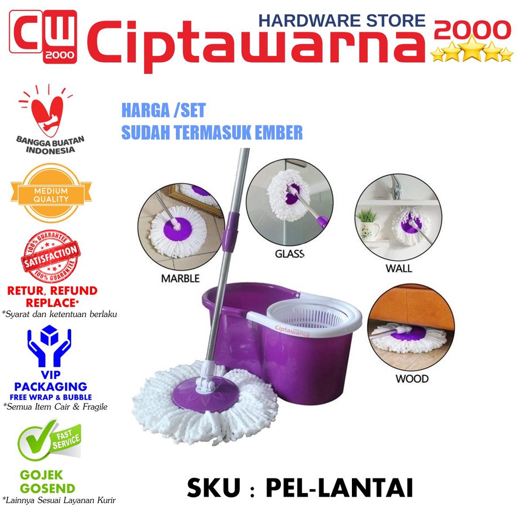 Alat Pel Pembersih Lantai Putar Super Mop Magic Spin Mop 360 Rotated