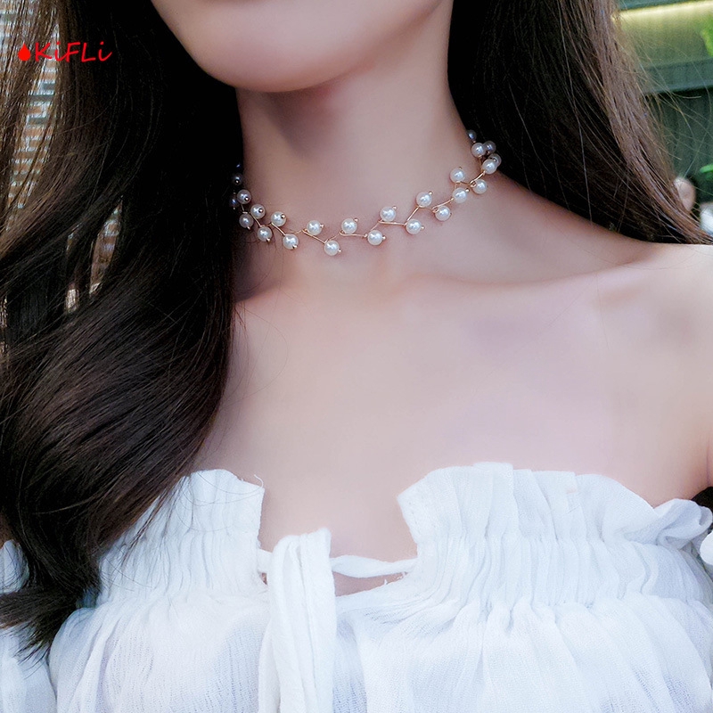 Mutiara Kalung, Pendek Sederhana,Kerah Korea