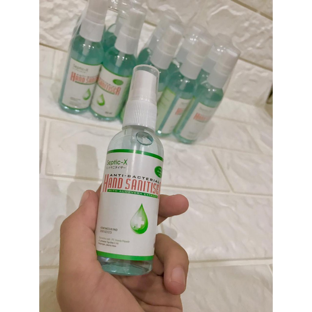 TERLARIS!! Izin Edar DEPKES Septic-X Hand Sanitizer 60ml CAIR Alcohol 70%-HS60